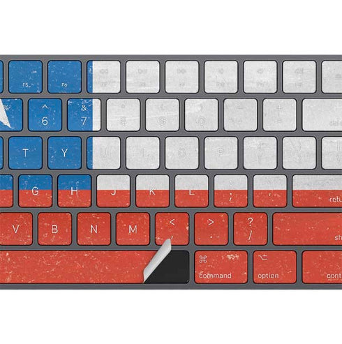 Chile Flag Distressed Magic Keyboard with Numeric Keypad Skin